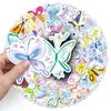 50 Waterproof Stickers: Watercolor Butterfly & Cartoon Animal Designs for Notebooks, Phone Cases, and Planners
