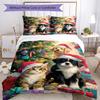 3pcs Christmas Dog Bedding Set Duvet Cover Closure Includes 1 Duvet Cover & 2 Pillowcases, Soft and Comfortable for All Seasons.