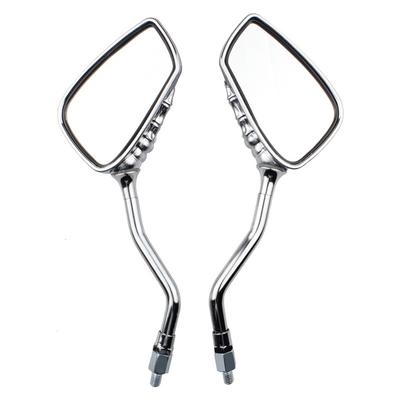 Espejos de Motocicleta Mano de Esqueleto Rosca 10mm 8mm Universal 1 Par (Plata)