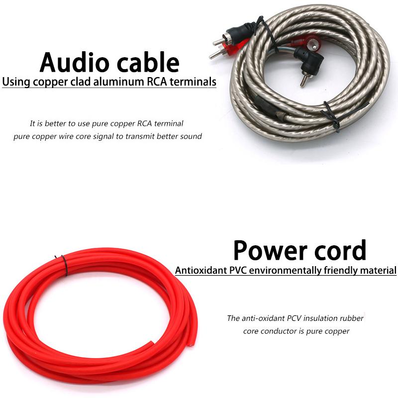 6/8GA Car Amplifier Cable Set 60AMP Subwoofer Power Cable AMP Wiring Fuse Wire Installation Cable Kit Vehicle Modification Parts