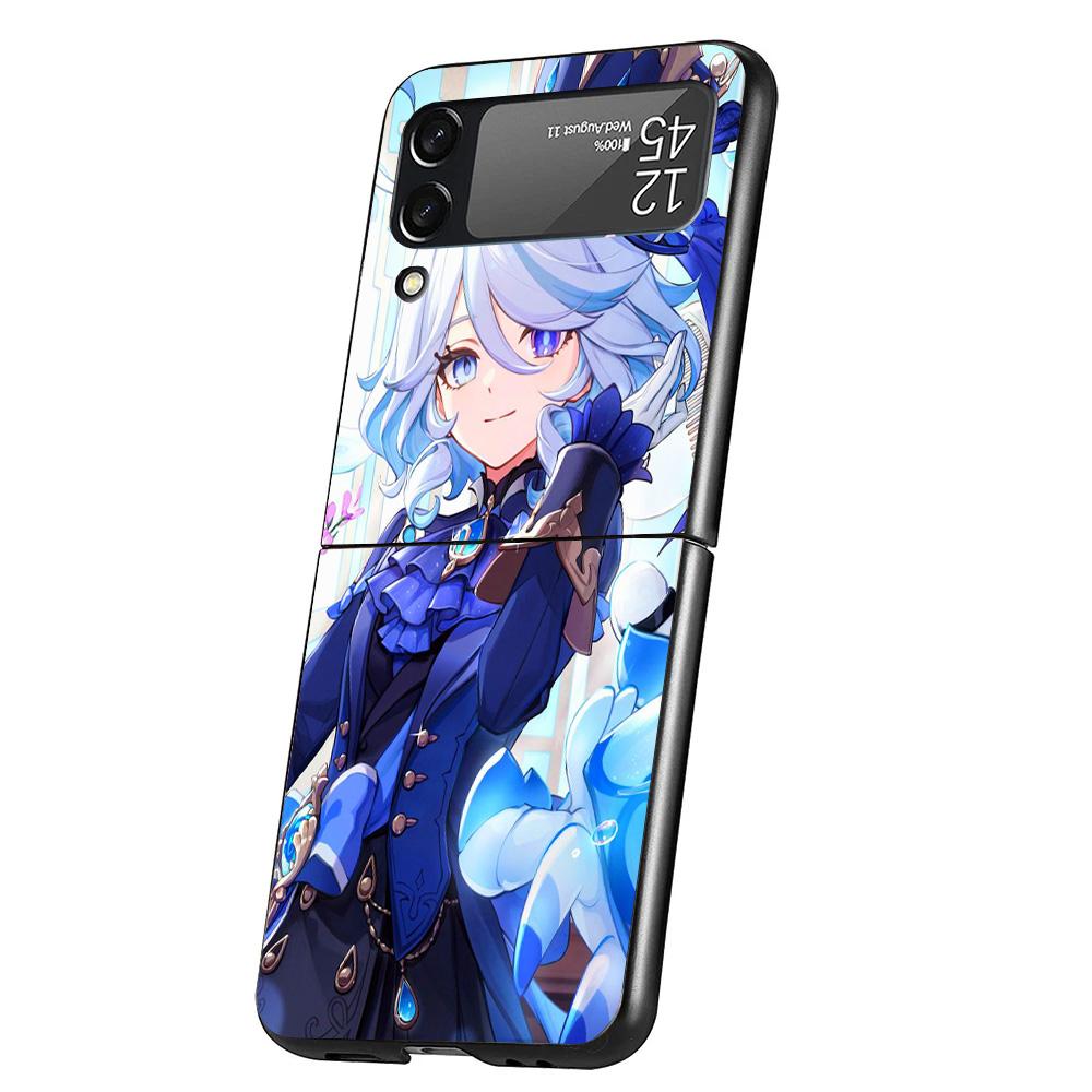 Genshin Impact Furina Phone Case For Samsung Galaxy Z Flip 7 6 5 4 3 5G Cover ZFlip7 ZFlip6 ZFlip4 ZFlip5 ZFlip3 Coque Fundas Ga