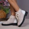 Fashion Short Plush Flats Ankle Boots Warm Women Shoes 2024 Trend Brand New Lace-up Sneakers Cozy Casual Motorcycle Boots Botas M
