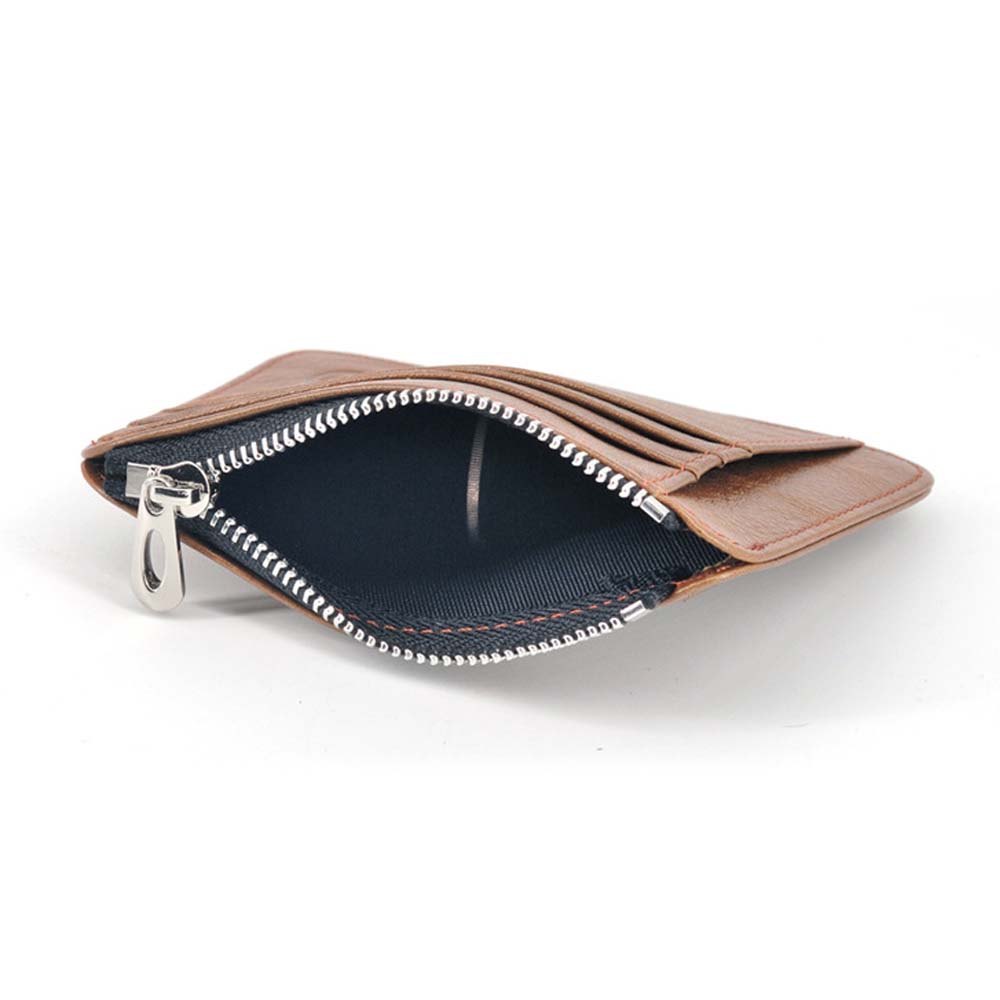 Кожаный мужской держатель для карт на молнии — фото 8