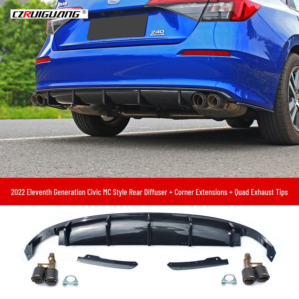 2022 11th Gen Civic MC Rear Lip Spoiler, Wing & Exhaust Tip Kit