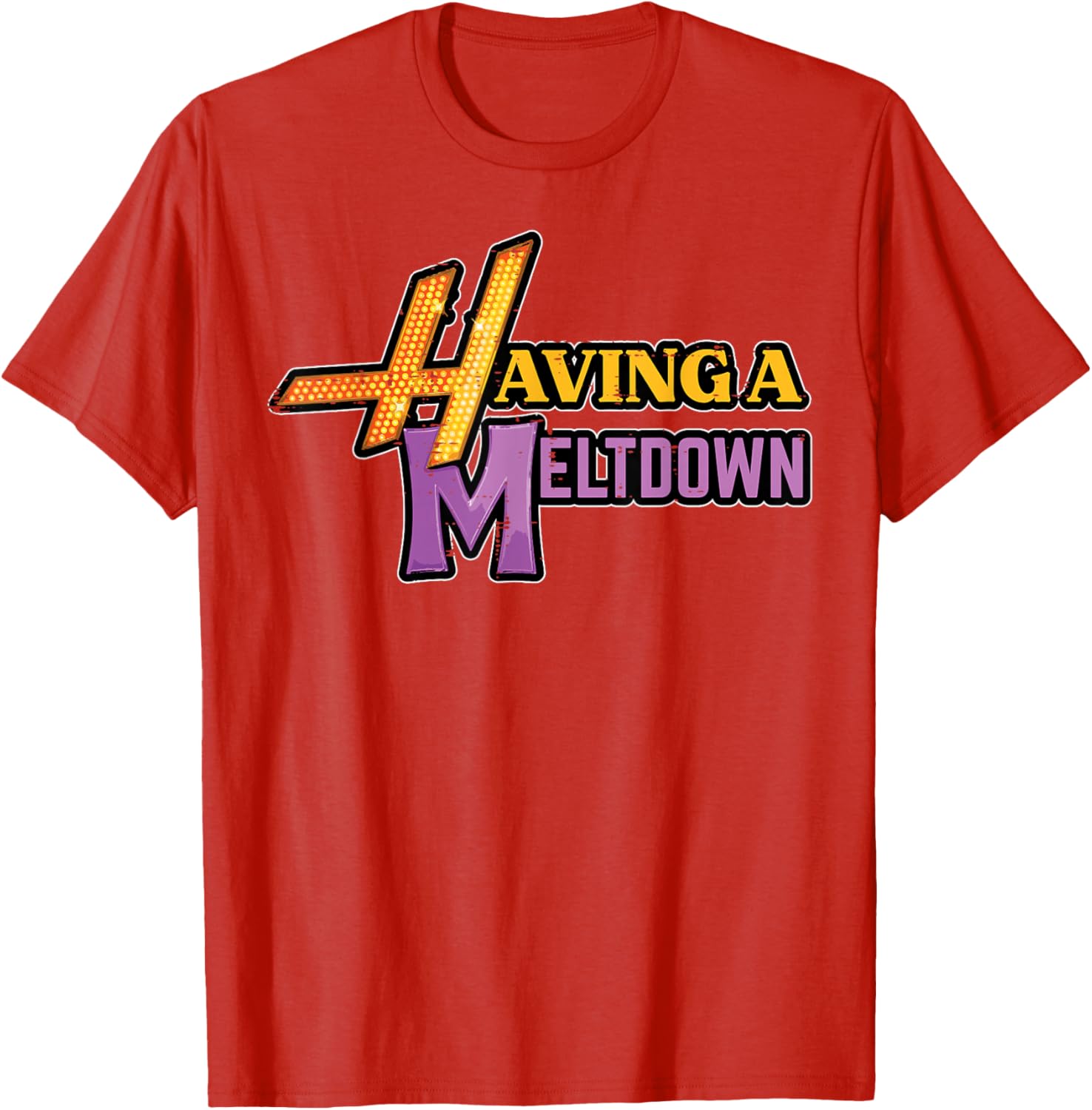 Having A Meltdown Graphic Print Mens Cotton TShirt Casual Short Sleeve Tee S