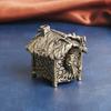 Antique Brass Cottage Sandalwood Incense Burner Creative Desktop Ornament Thatched House Copper Sculpture Decoration Ol