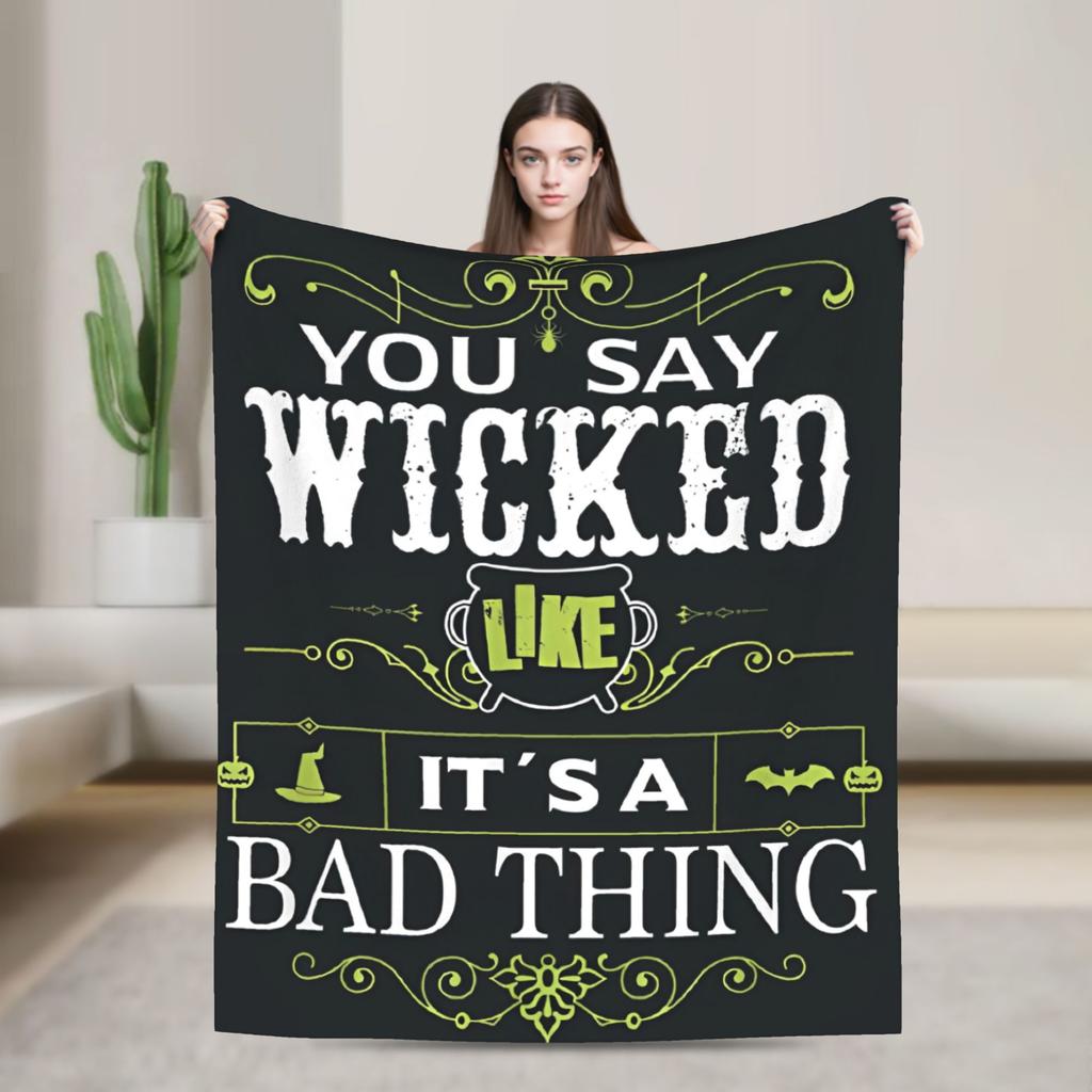 Soft Blanket Travel Wicked Elphaba & Glinda Tonal Throw Blanket Flannel Bedspread For Couch Chair Novelty Sofa Bed Cover