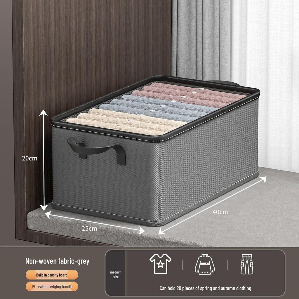 Foldable Wardrobe Drawer Organizer Box with Lid for Clothing, Underwear, and Pants Storage