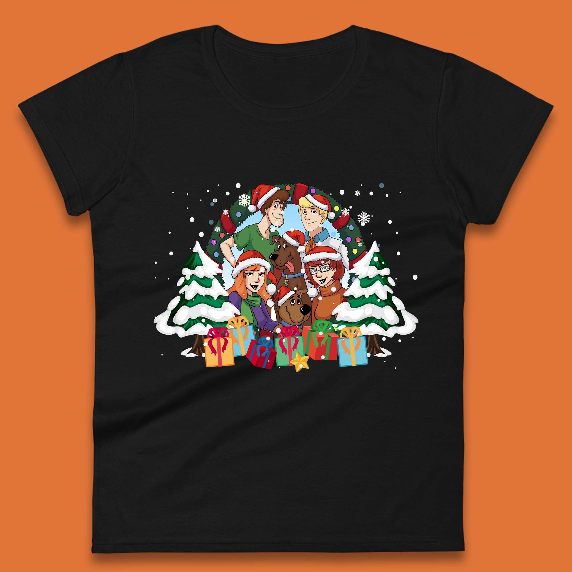 Scooby Doo And Friends Christmas Womens T-Shirt Mens Tops Tees Unisex L
