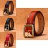 Wide Genuine Leather Belt With Alloy Pin Closure For Men And Women Casual Style