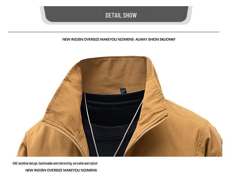 American Retro Workwear Jacket - Waterproof, Windproof, Loose Fit, Stand Collar for Autumn/Winter