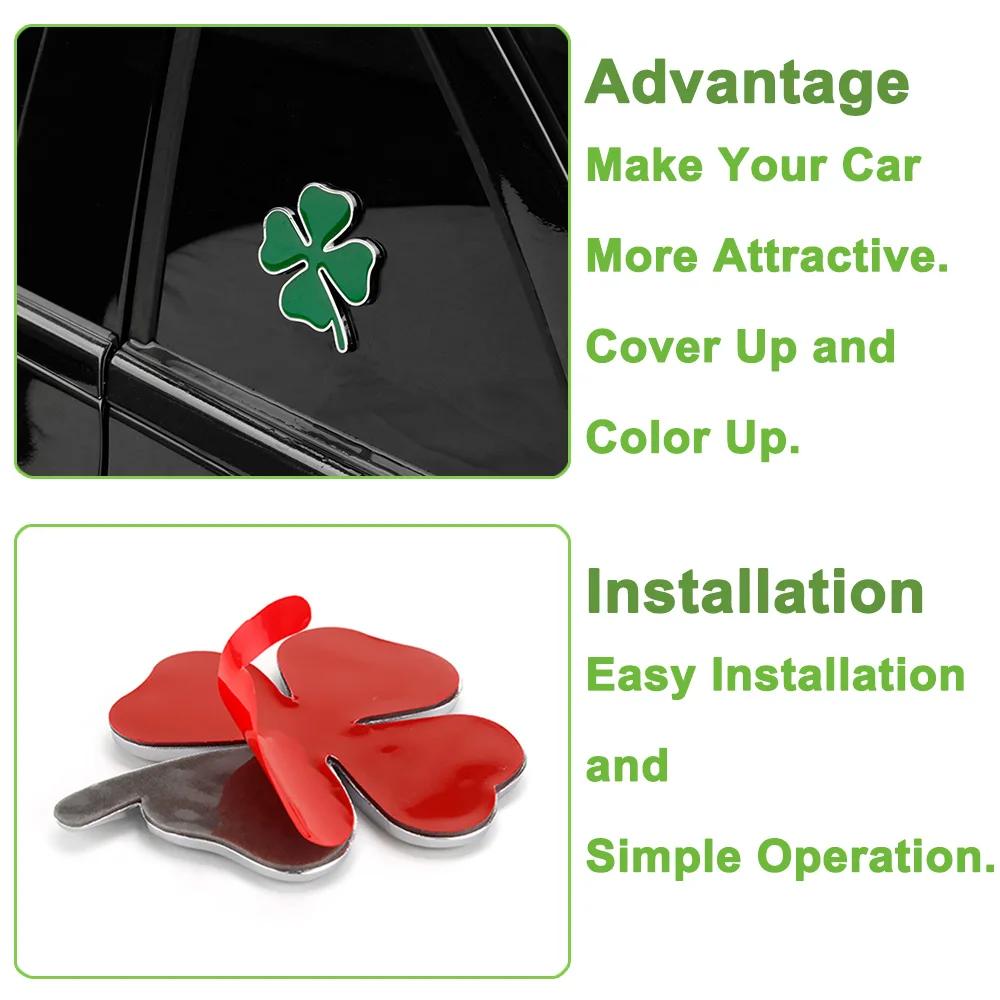 Car Door Four Leaf Cover Decal Fender Tailgate Decoration Trim Protector Universal for Alfa Romeo GT 4C TZ3 Exterior AccessoriesBV0 