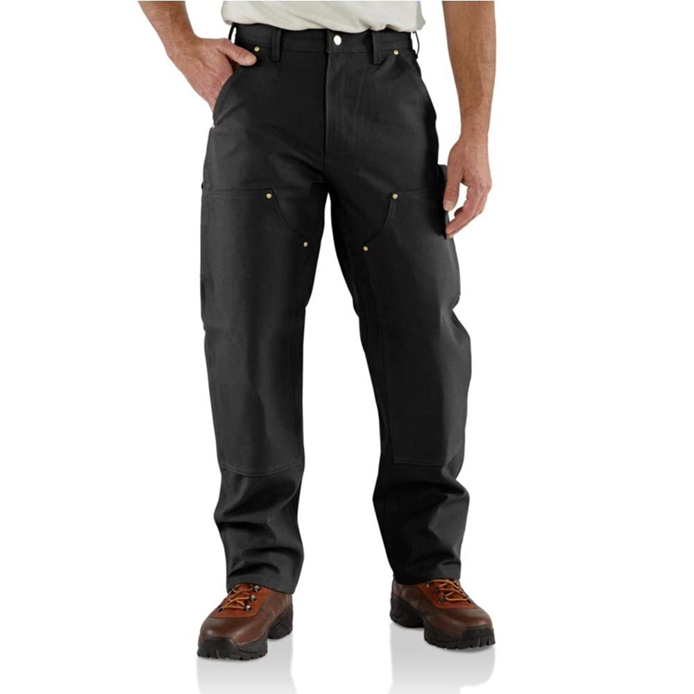 Carhartt Duck Utility Work Dungaree Size US 34W x Black Men's Double-Front Pants, B01, Size 30L, Color
