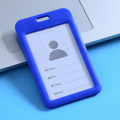 Double-Sided Transparent Badge Holder with Lanyard for ID Cards and Name Tags
