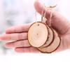 10 / Set of 6 Cm /2.34 Inches Christmas Tree Ornaments Diy Shooting Props Hand-painted with Holes Wood Chip Painting