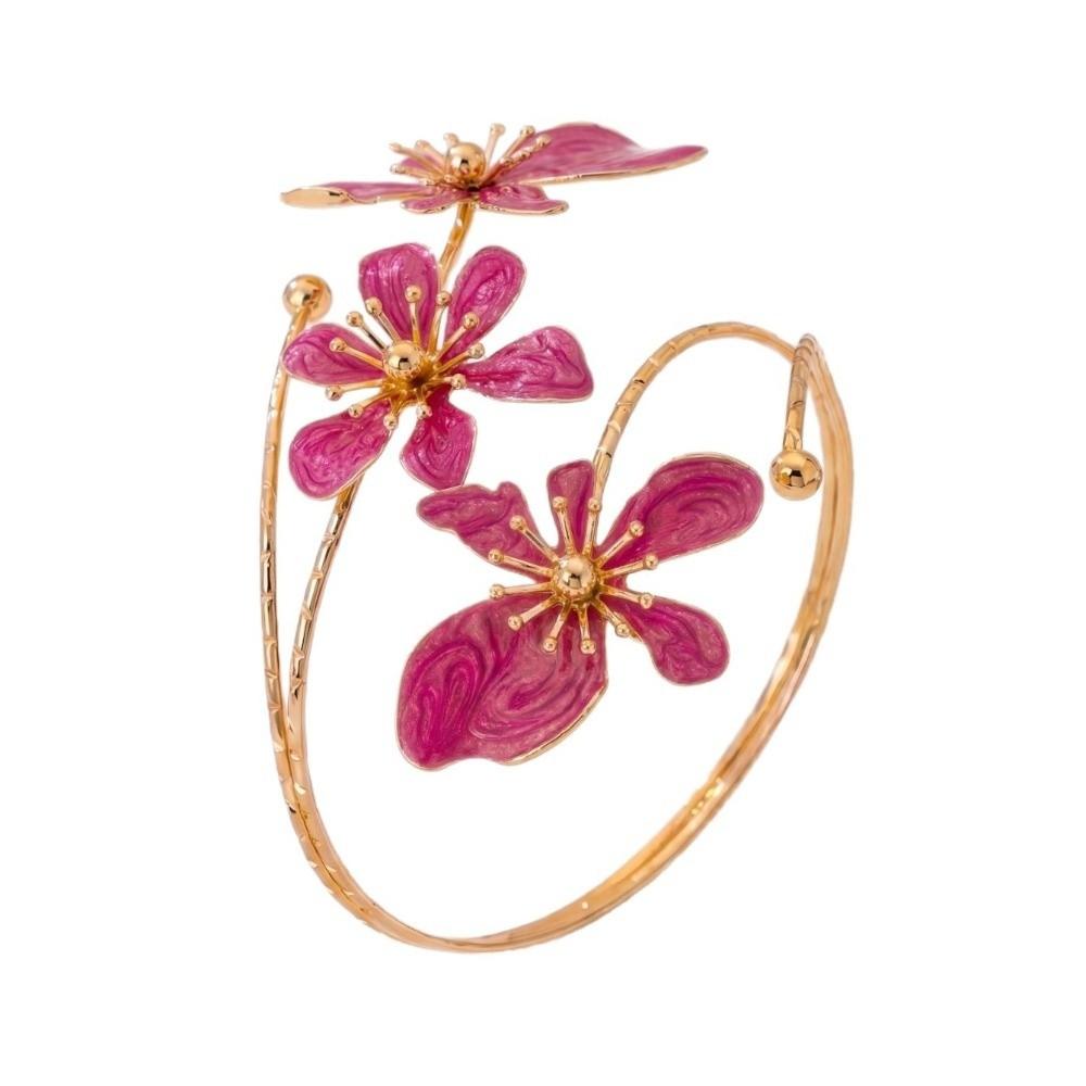 Retro Blumenarmband Verstellbares Florales Armband Modeaccessoires Offener Armreif Party