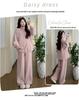 In-Stock Winter Maternity Wear: Thickened, Loose, Double-Sided Coral Fleece Set - 2025 Korean Style Casual Maternity Outfit