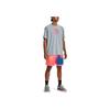 Under Armour Tie-Dye Print Mesh Basketball Shorts Men Bottoms Pink 1377305-683