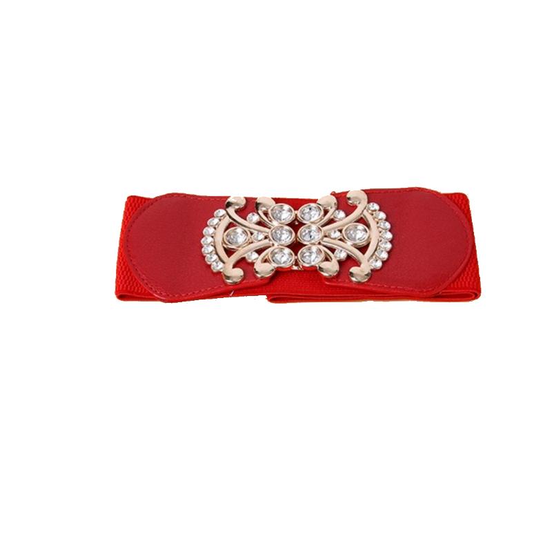 Fashionable and Minimalist Women’s Waist Belt  Everyday Casual Rhinestone Stretch Waist Belt Women’s Wide Leather Belts