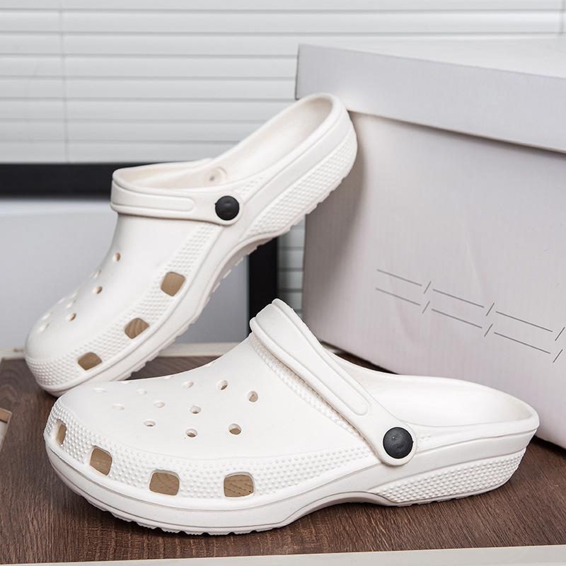 2025 Summer Couple Sandals Korean Version Fashion Lightweight Bag Head Two Wear Beach Cool Slippers Casual Breathable Hole Shoes