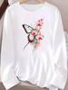 (Asian Size) butterfly style Long Sleeve T-shirts Casual Clothing Women o-neck Print T Shirt autumn winter spring Fashion Top Graphic Tee