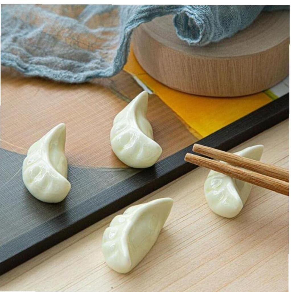 TOSSPER Chopstick Boiled Funny Pack of 4 Rests, Dumplings, Gyoza, Tableware, Gift, 4.7x2x2.5cm,