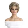 Parrucche Corte Castane per Donne Capelli in Fibra Sintetica Parrucca Finta con Frangia Parrucca da Mamma Parrucche Sostitutive per Capelli Punte Lunghe Capelli Uso Quotidiano