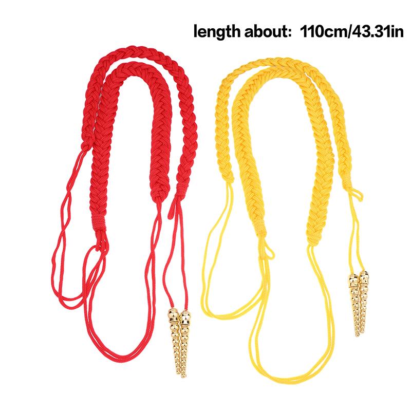 1Pc Red/Yellow Aiguillettes Wire Cord Or 2Pcs Yellow Pendants For Uniform Cosplay Costume Diy Clothes Decoration