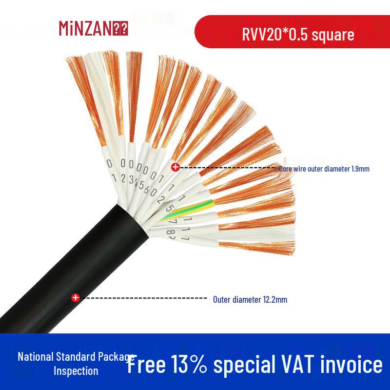 KVVR Multi-Core Signal Control Cable - 10 to 30 Cores, 0.3 to 1.5 mm² Soft Sheath