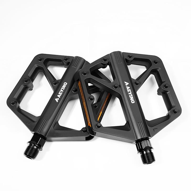 AEYINO MTB Road Bike Pedals Lightweight Bicycle Nylon Pedal Du Bearing Non-Slip Cycling Flat Pedals 9/16 Inch Pedal Bike Parts чёрный
