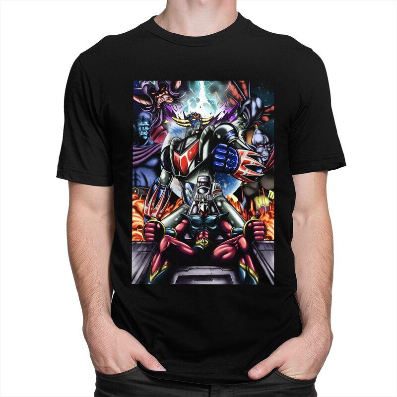 Custom Grendizer T Shirt for Men Pure Cotton Tshirt Tees Goldorak Goldrake Ufo Robot Tshirts Slim Fit Clothing