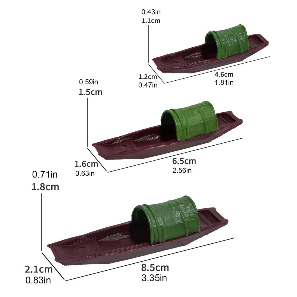 Landscape Artificial Canoe Boat Floating Fish Tanks Decorations for Aquariums Terrarium Shrimp Boat Ornaments