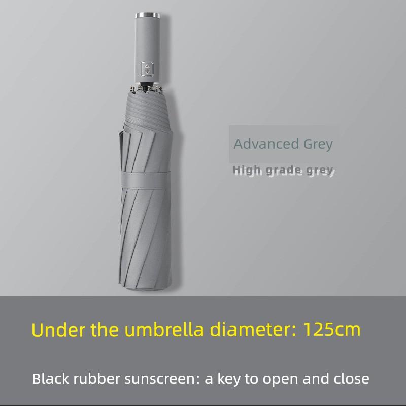 Large Umbrella for Men, Reinforced and Thickened, Sturdy and Wind-Resistant, Dual-Use for Sun and Rain, Foldable Black-Coated Sun Protection Umbrella
