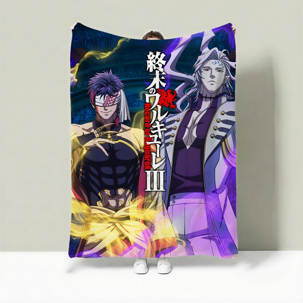 Anime R-Record of Ragnarok Throw Lightweight 240g Flannel Blanket Soft Skin-friendly for Summer Cooling 75cmx90cm
