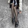 Gestreifte Oberschenkelhohe Strümpfe Strumpfhosen Dessous Strumpfwaren Ultradünne Nylonstrumpfhosen Strumpfhosen Damen Schwarze Strumpfhosen Bodystockings Neu