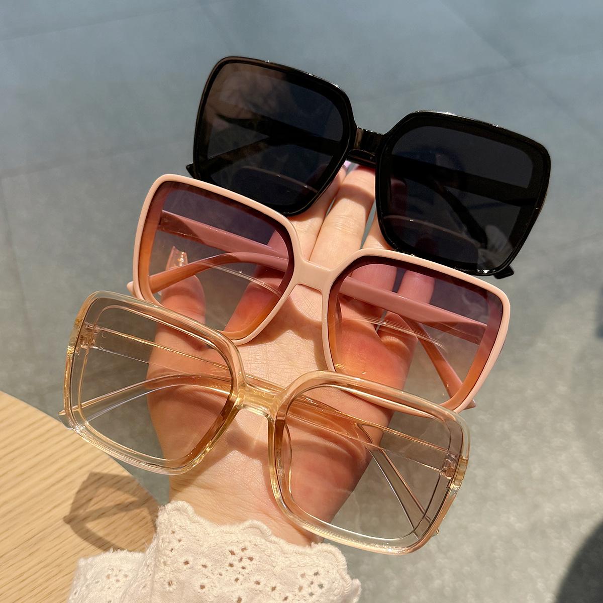 

3Pcs Oversized Fashion Sunglasses For Women Anti-Glare Durable Pc Frame Perfect For Beach Street Style & Music Festivals