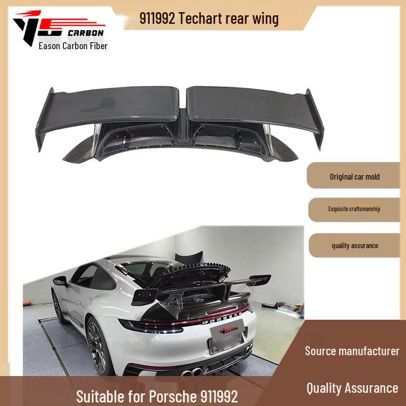 Compatible with Porsche 911/992 (2019-IN), TechArt Carbon Fiber Rear Wing Spoiler