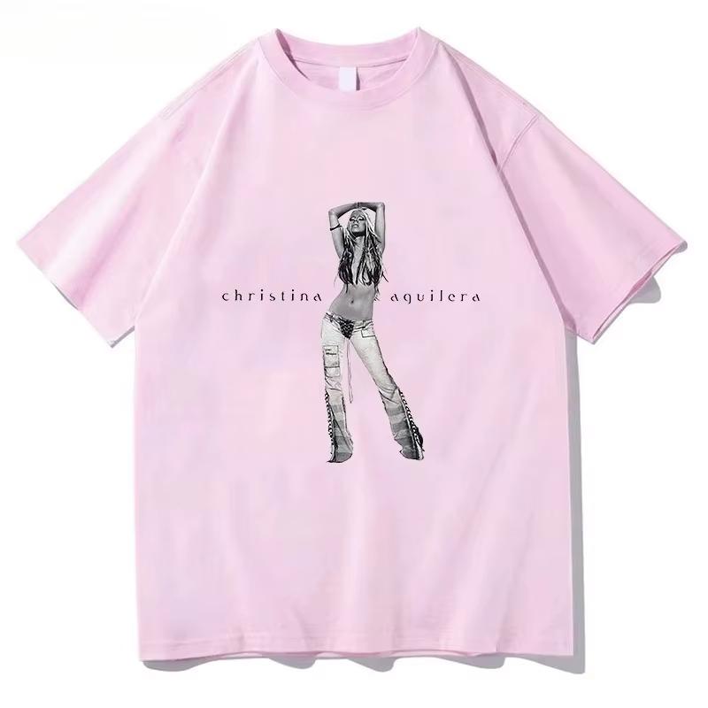 The 25th Anniversary Of Christina Aguilera Cotton Tshirt Unisex Fashion Men Women Tee Shirt Graphic Aesthetic Tops Clothes