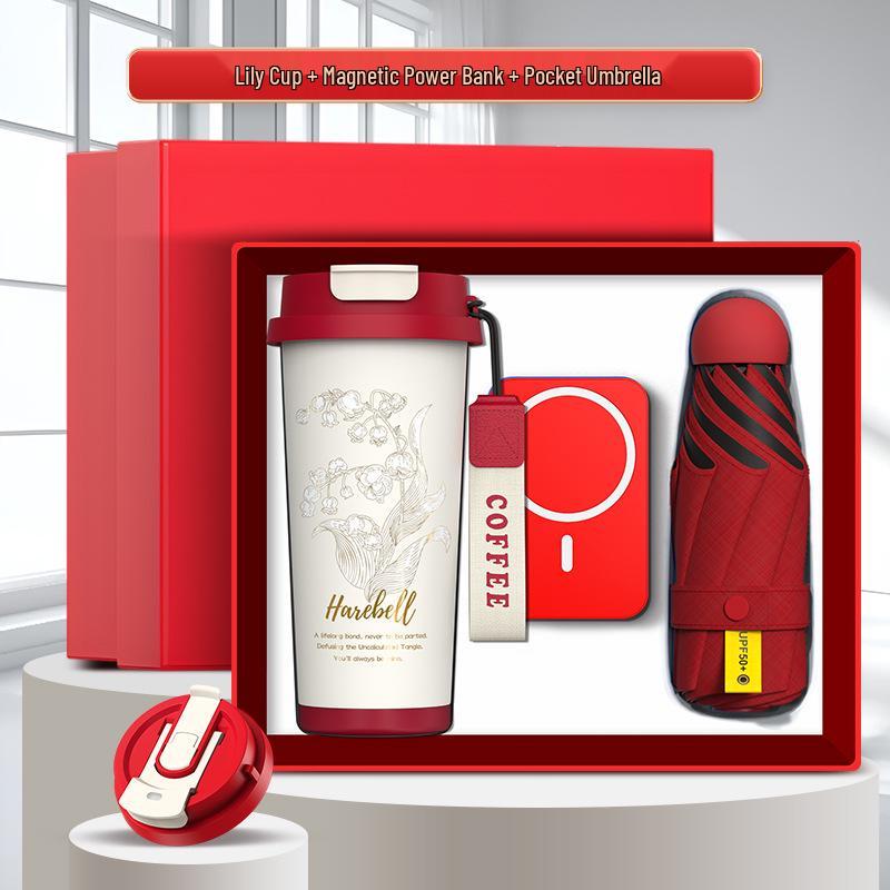 High-End Souvenir Gift Set: Custom Logo Coffee Mug & Power Bank