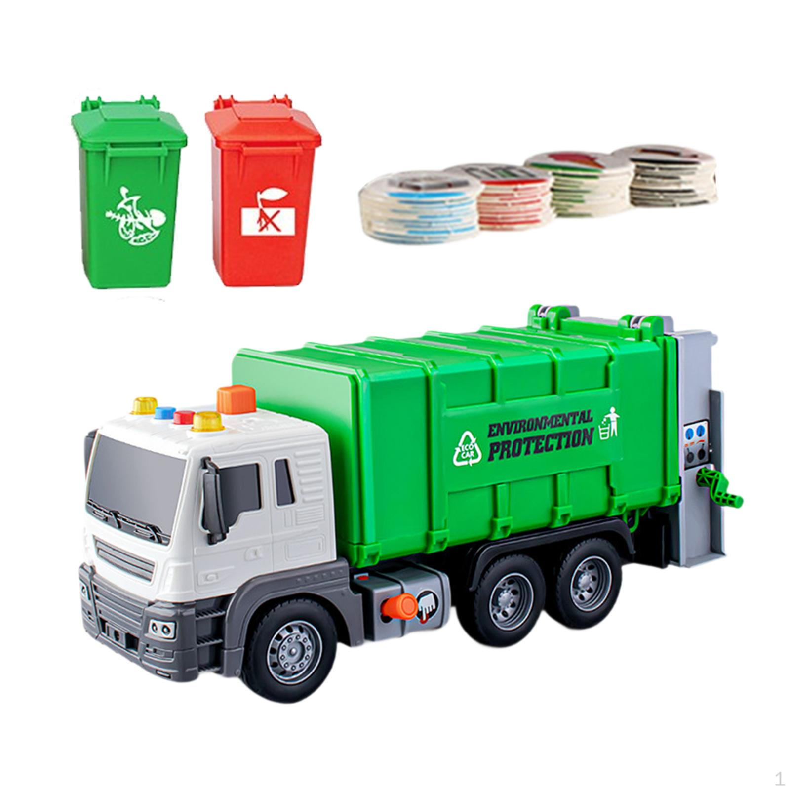 

Игрушечный мусоровоз со световыми эффектами для детей 4-7 лет зелёный