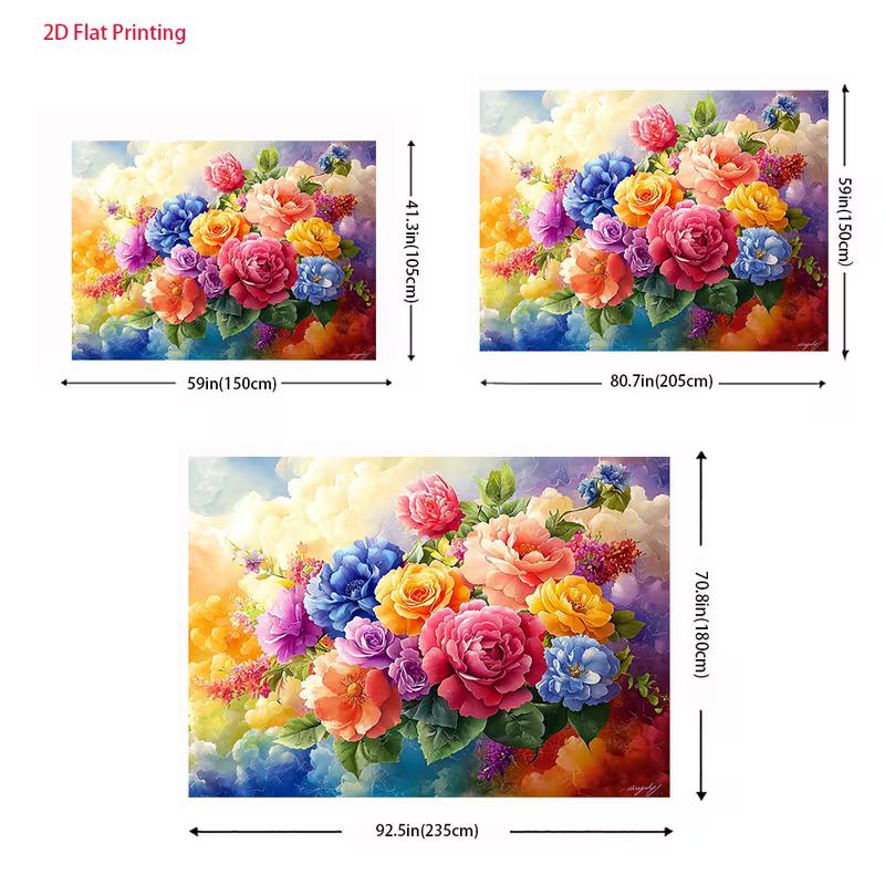 Fondo de Arte Floral 2D Flores Vibrantes Multicolor Fondo para Fotomatón de Fiesta