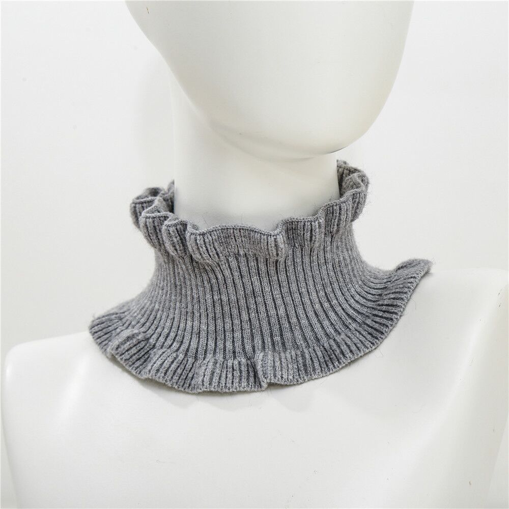 Damski Fałszywy Kołnierz Sweter Szalik Dzianinowy Elastyczny Fałszywy Kołnierz Szalik Ciepły Zimowy Rowerowy Wiatroodporny Falbany Odpinane Kołnierzyki
