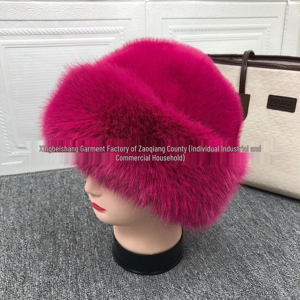 2025 Fuskminkspäls Plysch Vintermössa - Unisex, Varm, Bredbrättad.