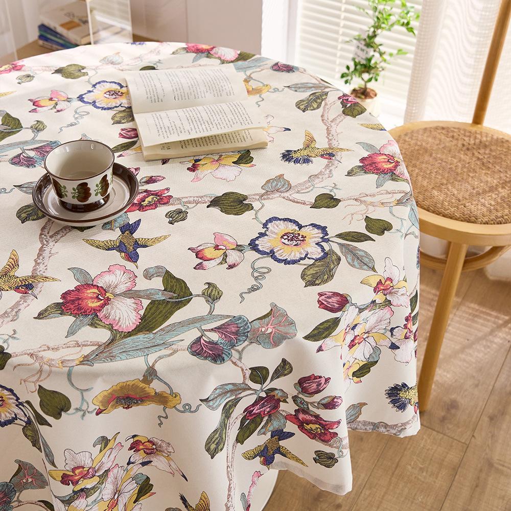 Retro Papagei Tischdecke, Hochwertiges Gefühl von Blume und Vogel Atmosphäre, Tischdecke, Couchtischbezug, Ländliche Tischdecke