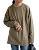 Antiqua Women's Long Sleeve Solid Color Round Neck T-Shirt, ZA-00224 Plus (equivalent To L-XXL), 02 Khaki