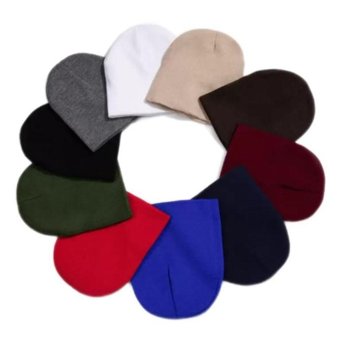 [The Largest Selection] Knit Beanie Hat (10 Colors) (White)