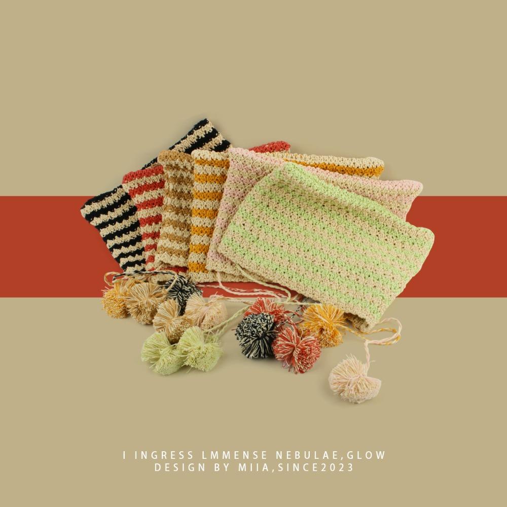 Cute Knitting Striped Devil Ear Casual Cap Japanese Beanie Hat Bonnet Hats Knitted Wool Caps