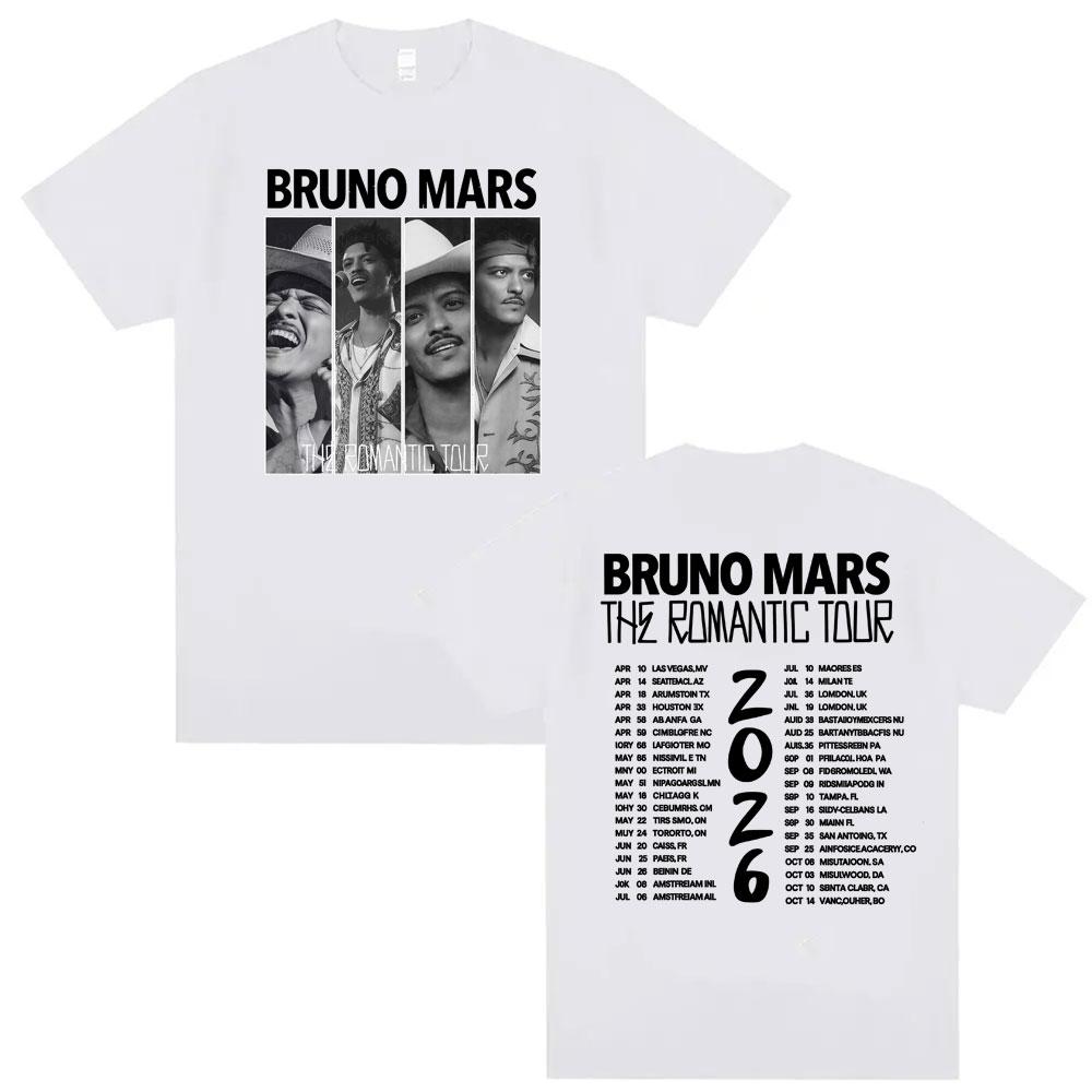Bruno Mars The RoUnisextic Tour 2026 Print T Shirts Unisexs Clothing Harajuku Gothic T Shirt Fashion Summer ONeck Oversized Tshirts
