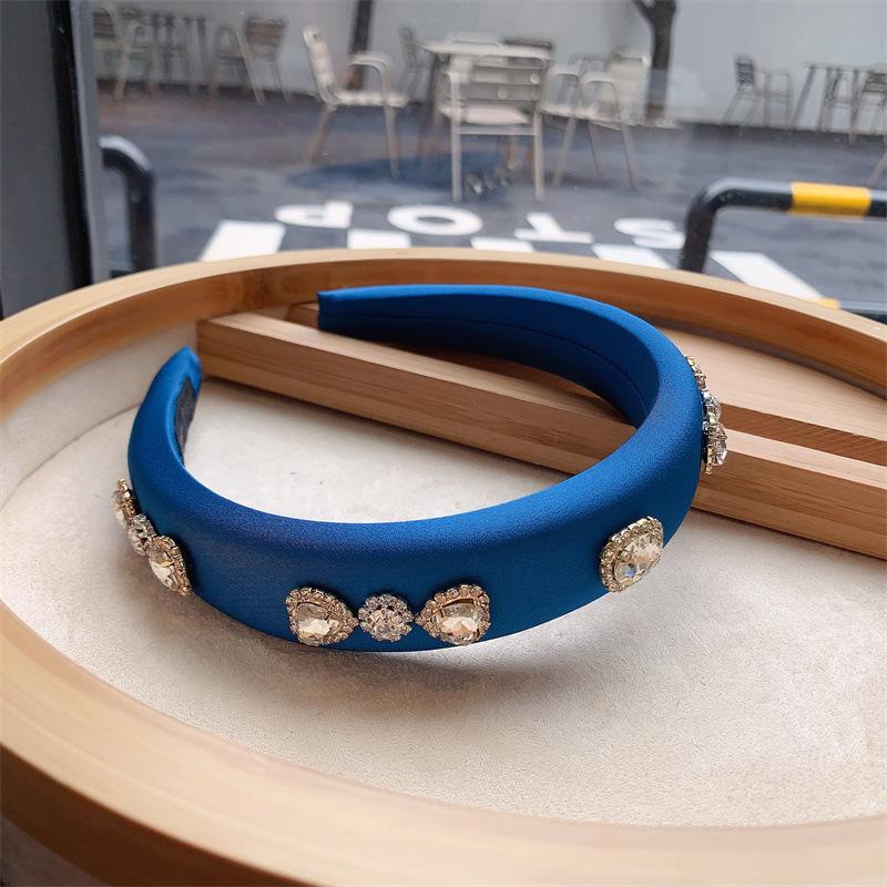 Luxury Colorful Silk Baroque Crystal Satin Bow Headband Volume Enhancing Hairpiece Women Glamorous Hair Accessories