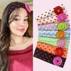 Verstellbares Polka Dot Knopf Stirnband Herz Sport Stirnband Retro Breites Stirnband Sport